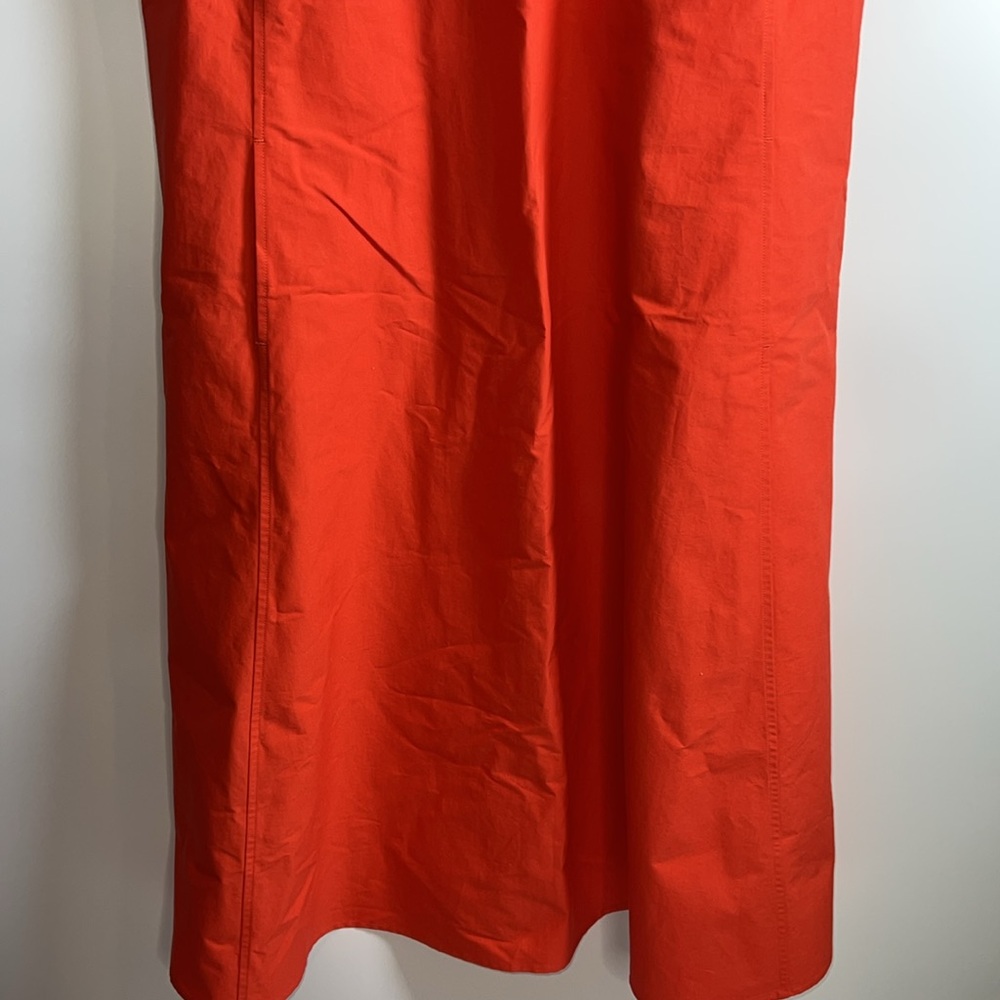 🧡NWT LAFAYETTE148NY HARPER COTTON POPLIN DRESS IN VIBRANT PERSIMMON SIZE L - Picture 12 of 13